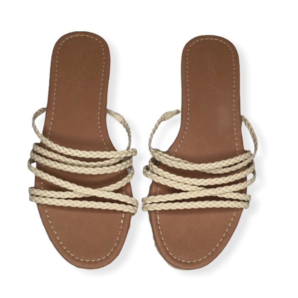 NWB Madewell The Kathryn Espadrille Slide Sandal in Leather Size 9.